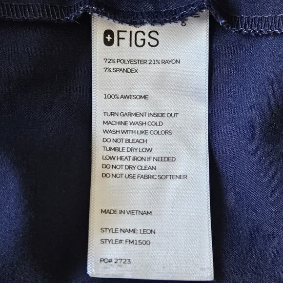 Figs Technical Collection Women Scrub Set Small Blue Leon Nurse Uniform Workwear - Picture 7 of 11